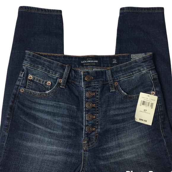 NWT Lucky Brand Button up High Rise Bridgette Skinny Ankle Cheville Jean Size 4 - Picture 2 of 16
